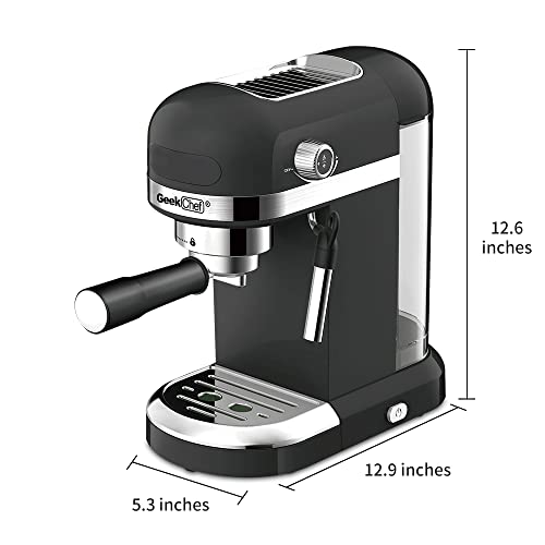 Black 20 Bar Espresso Machine with 1.4 L Water Tank D2736