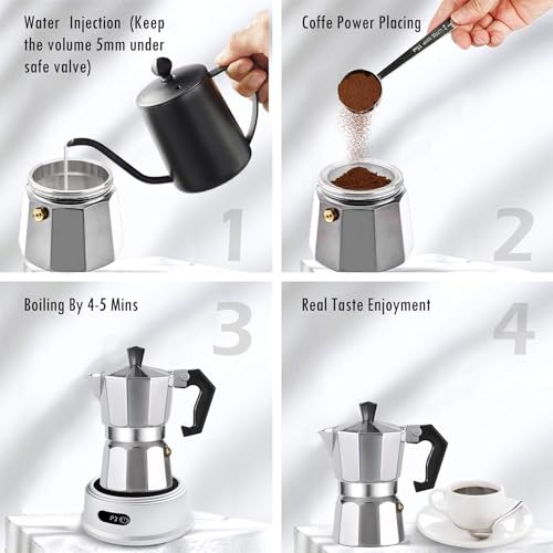 Silver 3 Cup Stovetop Espresso Maker N272985