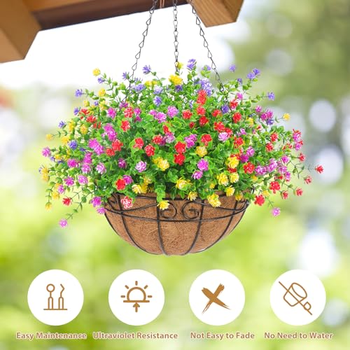 12pcs Artificial Hanging Flowers with Basket Y1380