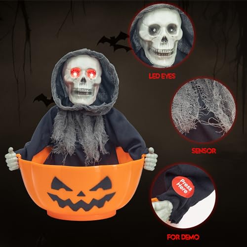 Halloween Candy Bowl Animated Candy Dish with Sound and Movement C797