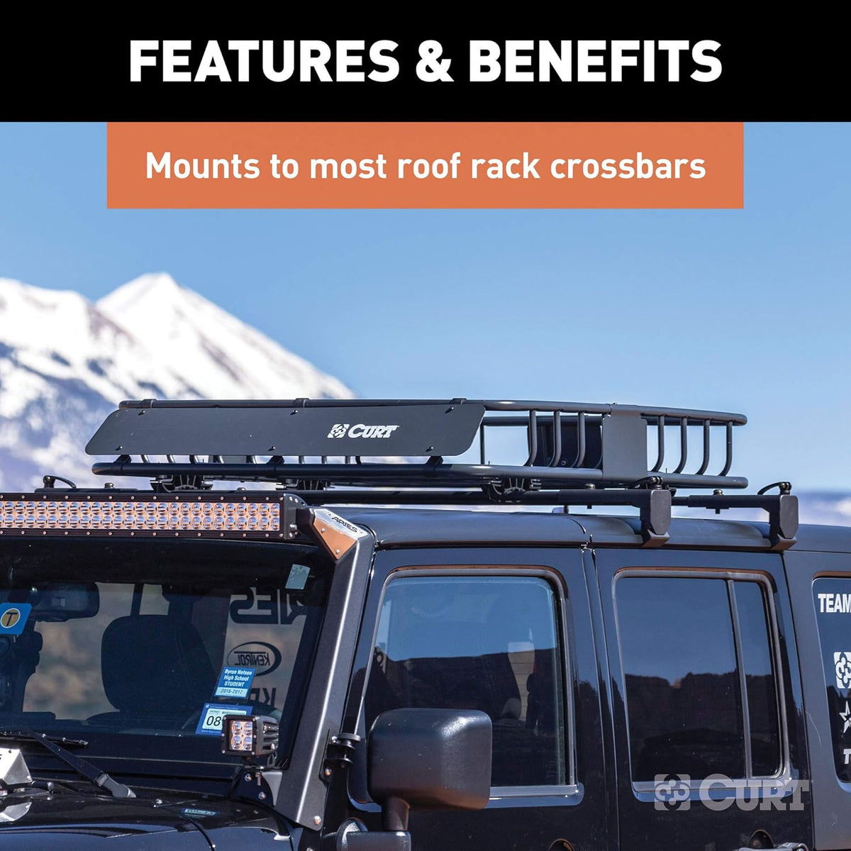 Black Steel Roof Rack Cargo Carrier X518830