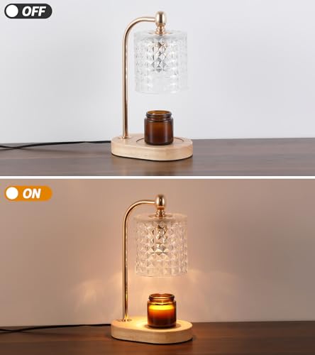 Gold Electric Candle Warmer Lamp with Timer and Dimmer Z68218