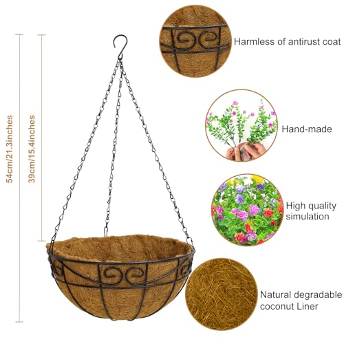 12pcs Artificial Hanging Flowers with Basket Y1380