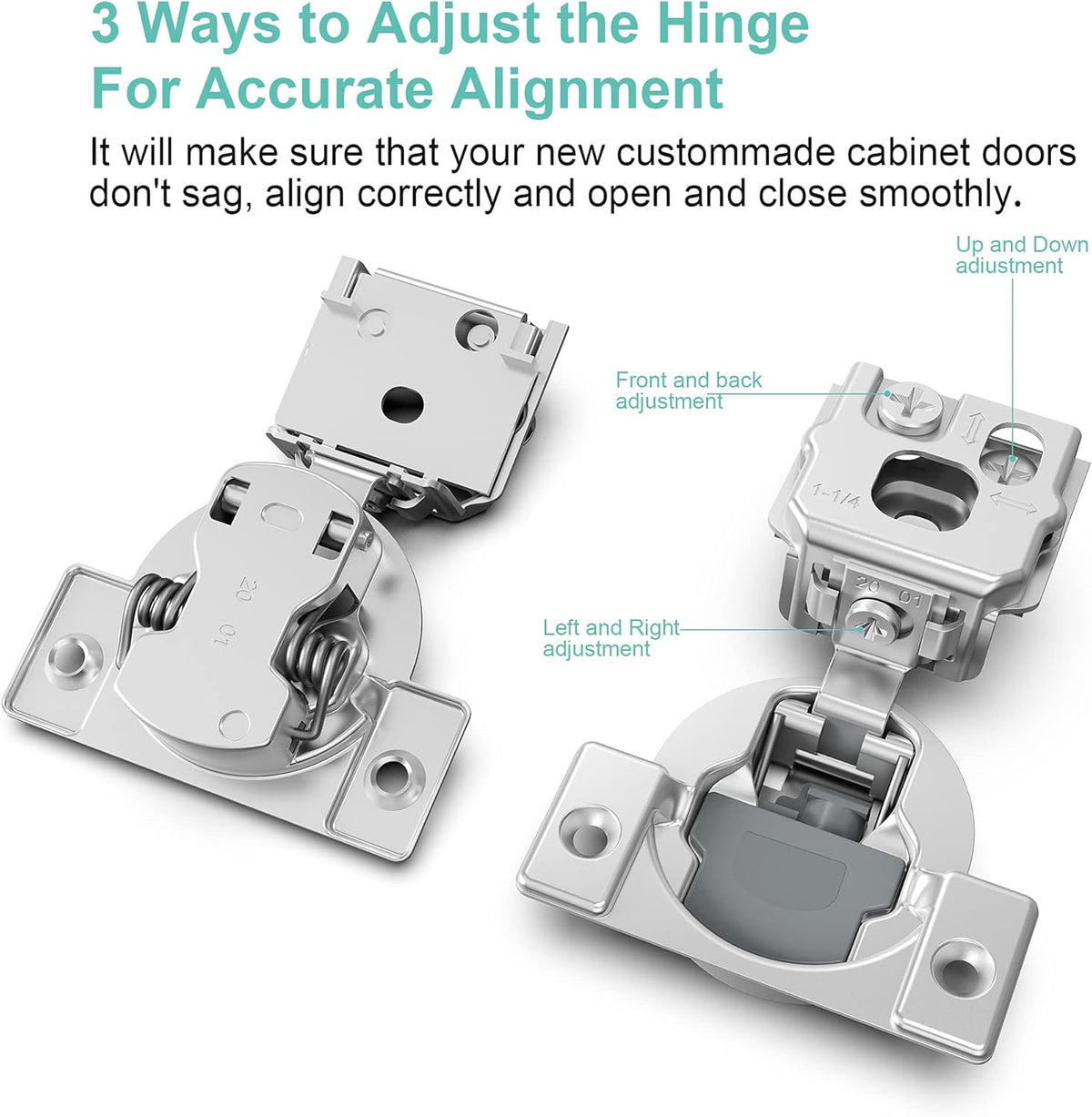 8 Pack Soft Close Adjustable Cabinet Hinge D6689