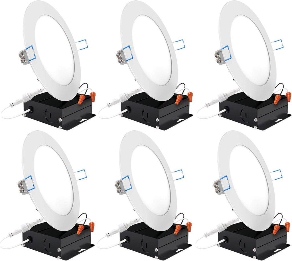 6 Inch Ultra Thin LED Recessed Ceiling Lights Selectable Dimmable 6 Pack I966467