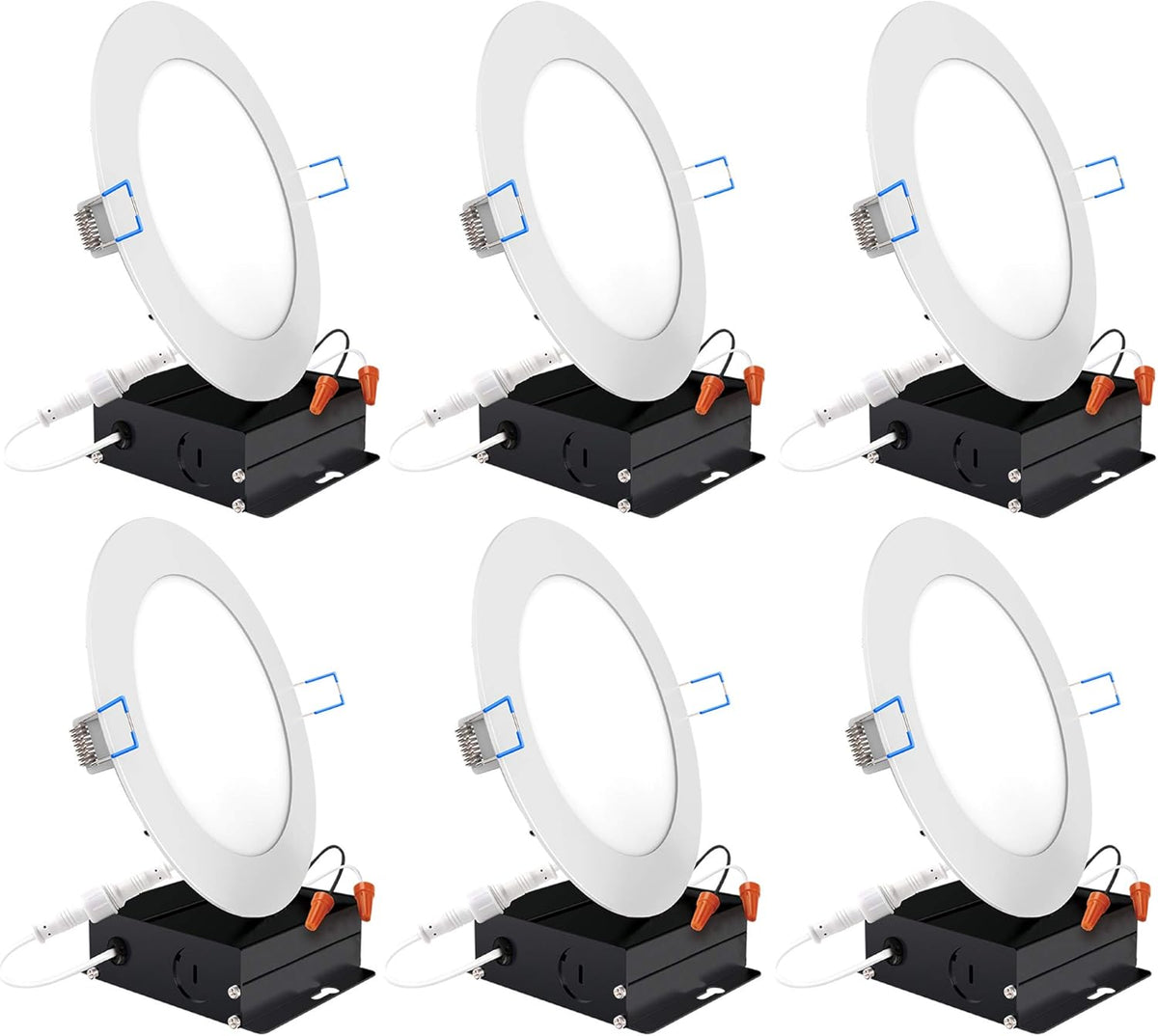 6 Inch Ultra Thin LED Recessed Ceiling Lights Selectable Dimmable 6 Pack I966467