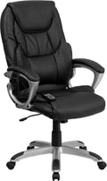 High Back Ergonomic Massaging Swivel Office Chair Black/Silver I350980