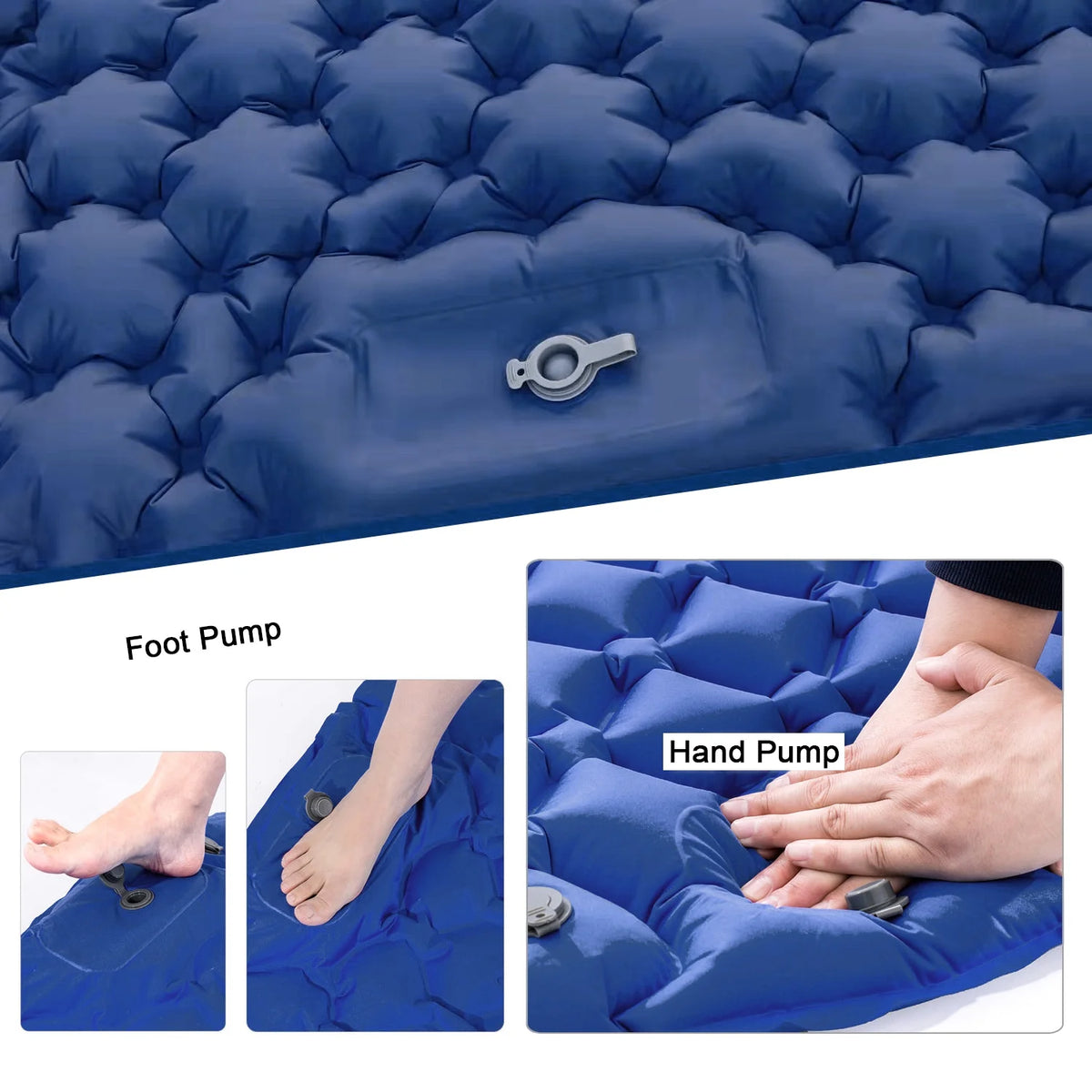 2 Person Camping Mat with Air Pillow Portable Air Mattress Waterproof Sleeping Pad A257