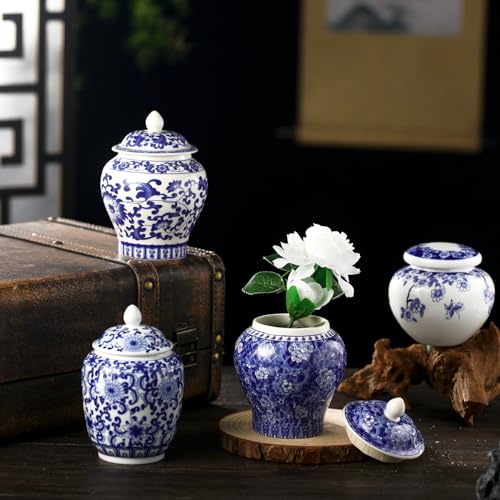 Set of 4 Blue and White Porcelain Vases J7867