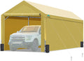 12x20 ft Heavy Duty Carport with Sidewalls and Doors D474088