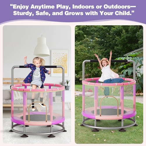 60" Round Baby Toddler Trampoline with Enclosure Net M3527