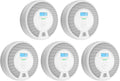 10-Year Battery Smoke and Carbon Monoxide Detector Alarm with LCD Display, Dual Sensor, 5-Pack O9264