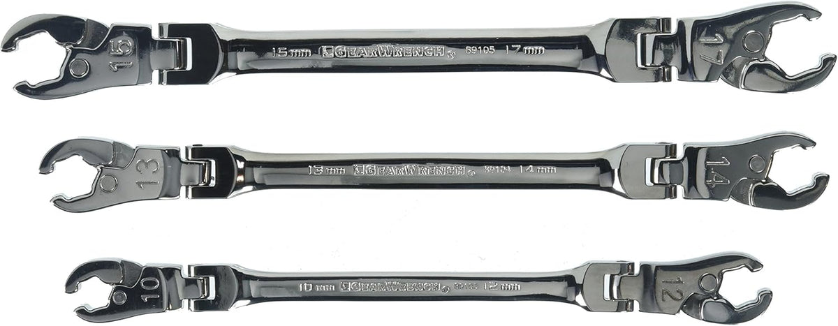 5 Pc. Ratcheting Flex Head Flare Nut Wrench Set, SAE T918753