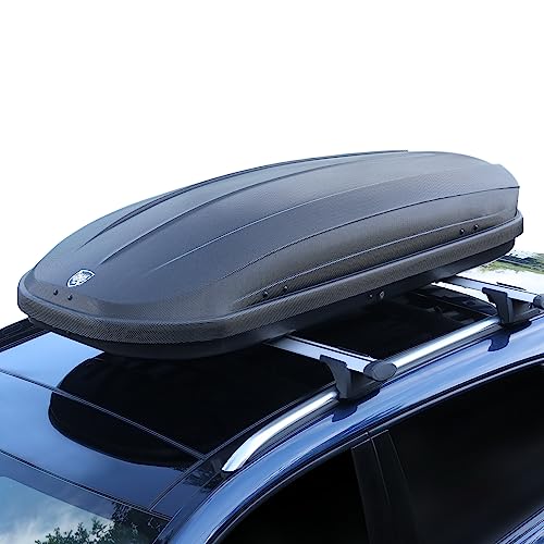 Black Dual-Side Opening Hard-Shell Roof Cargo Box Carrier W44816