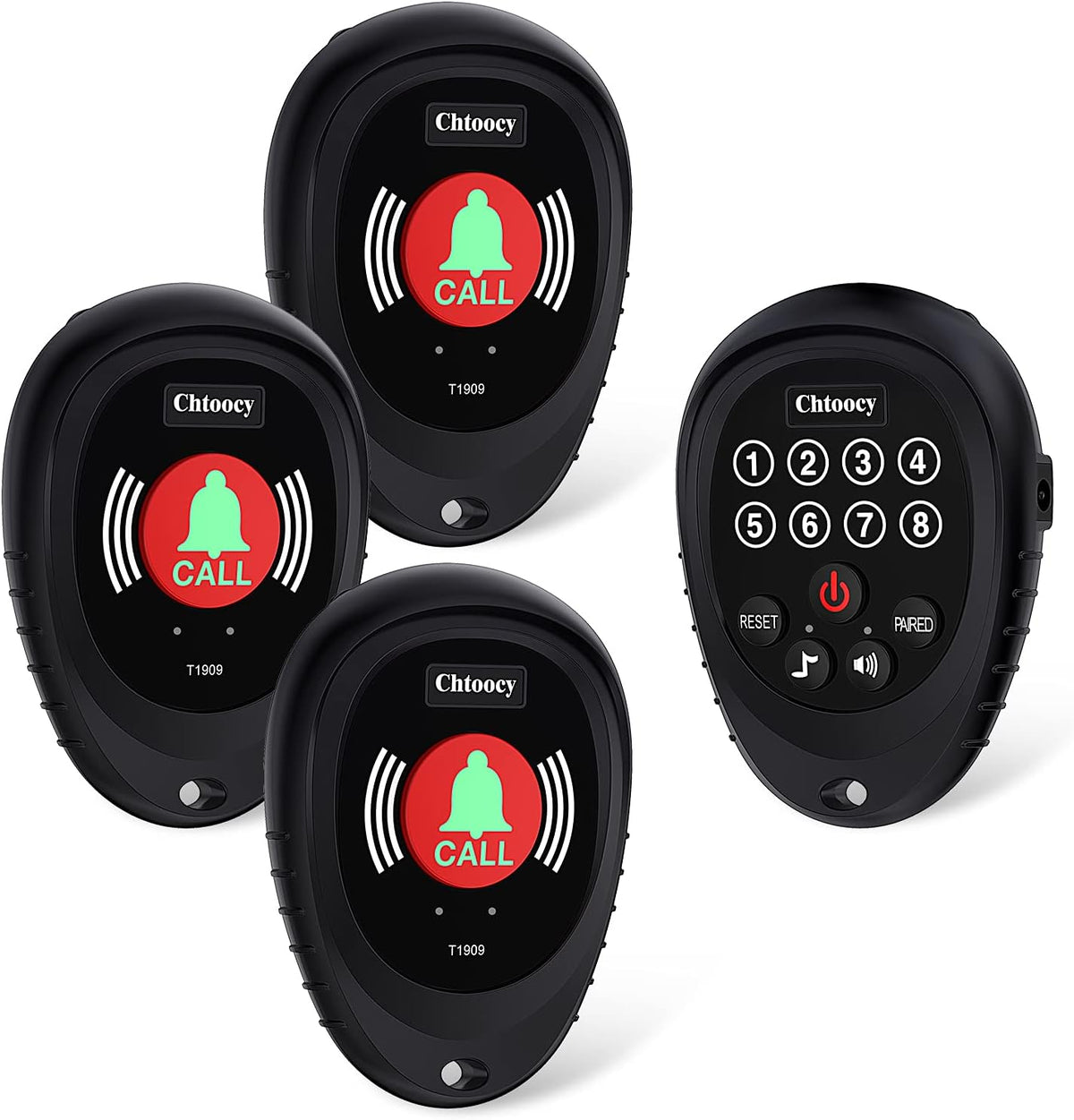 Rechargeable Wireless Caregiver Pager 1000 Feet Range 3 Call Buttons and 1 Receiver White L31147