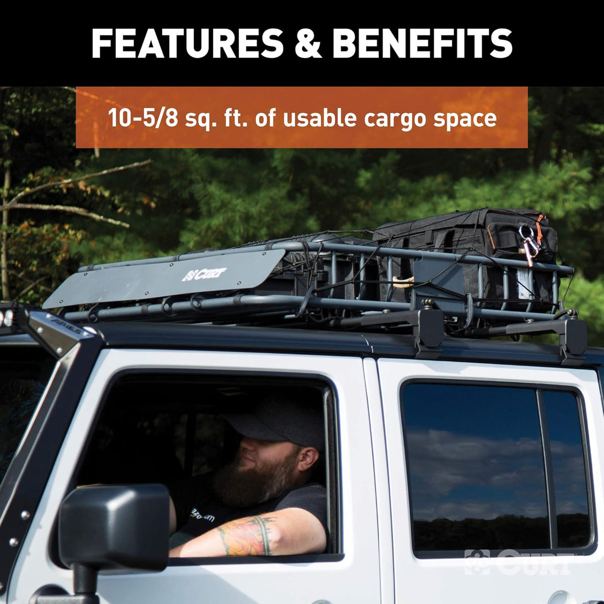 Black Steel Roof Rack Cargo Carrier X518830