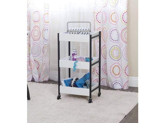 White 3 Bin Rolling Storage Cart L44199