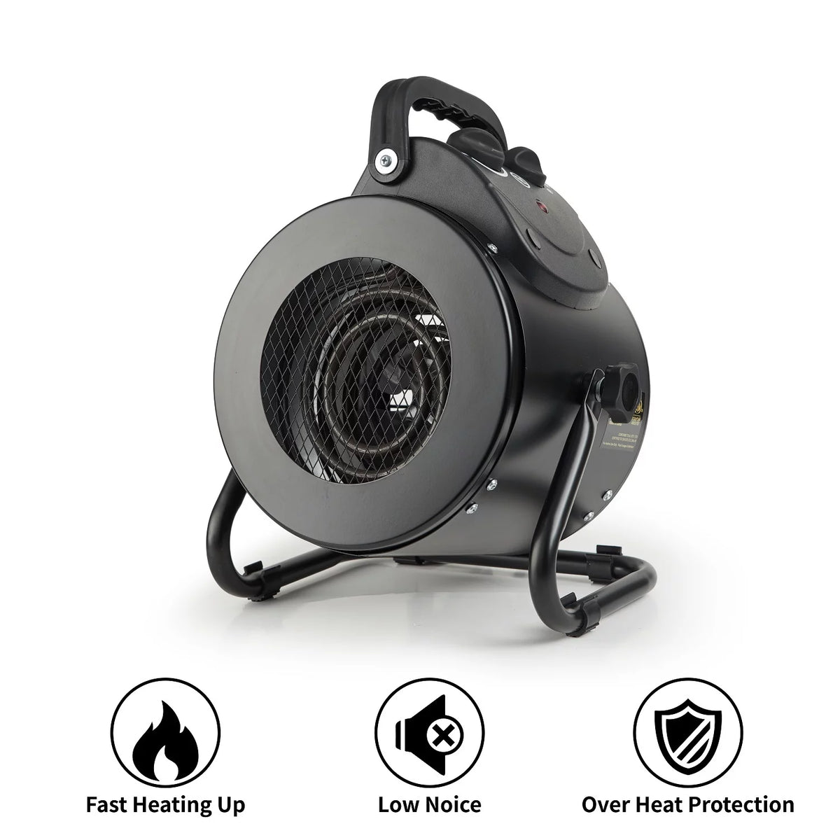 Black Electric Heater Fan with Overheat Protection F4522