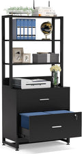2 Drawer Black File Cabinet with Lock T37789