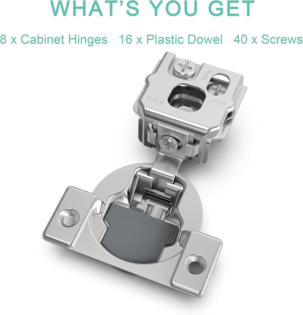 8 Pack Soft Close Adjustable Cabinet Hinge D6689