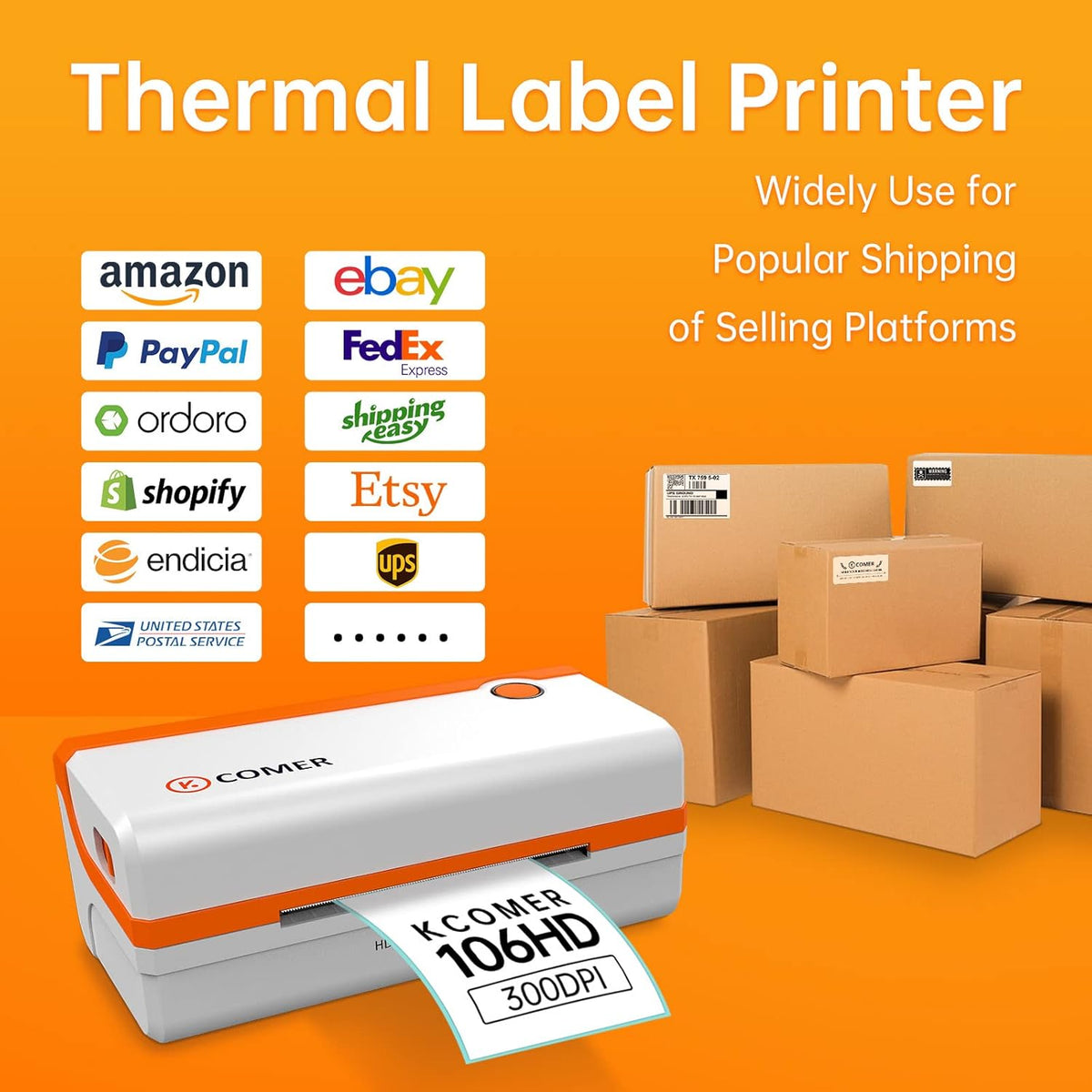 Thermal Shipping Label Printer 300DPI 4x6 T994