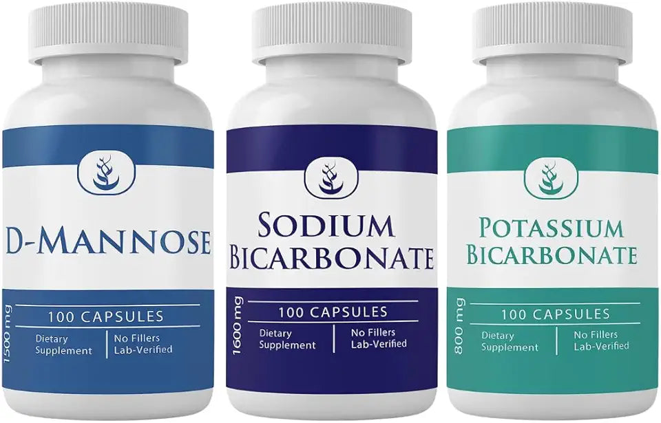 Sodium Bicarbonate, D-Mannose & Potassium Bicarbonate 100 Capsules Each W8943