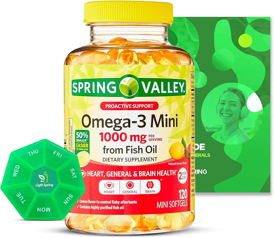 Omega-3 Fish Oil Softgels 1000 mg 120 Count L6507