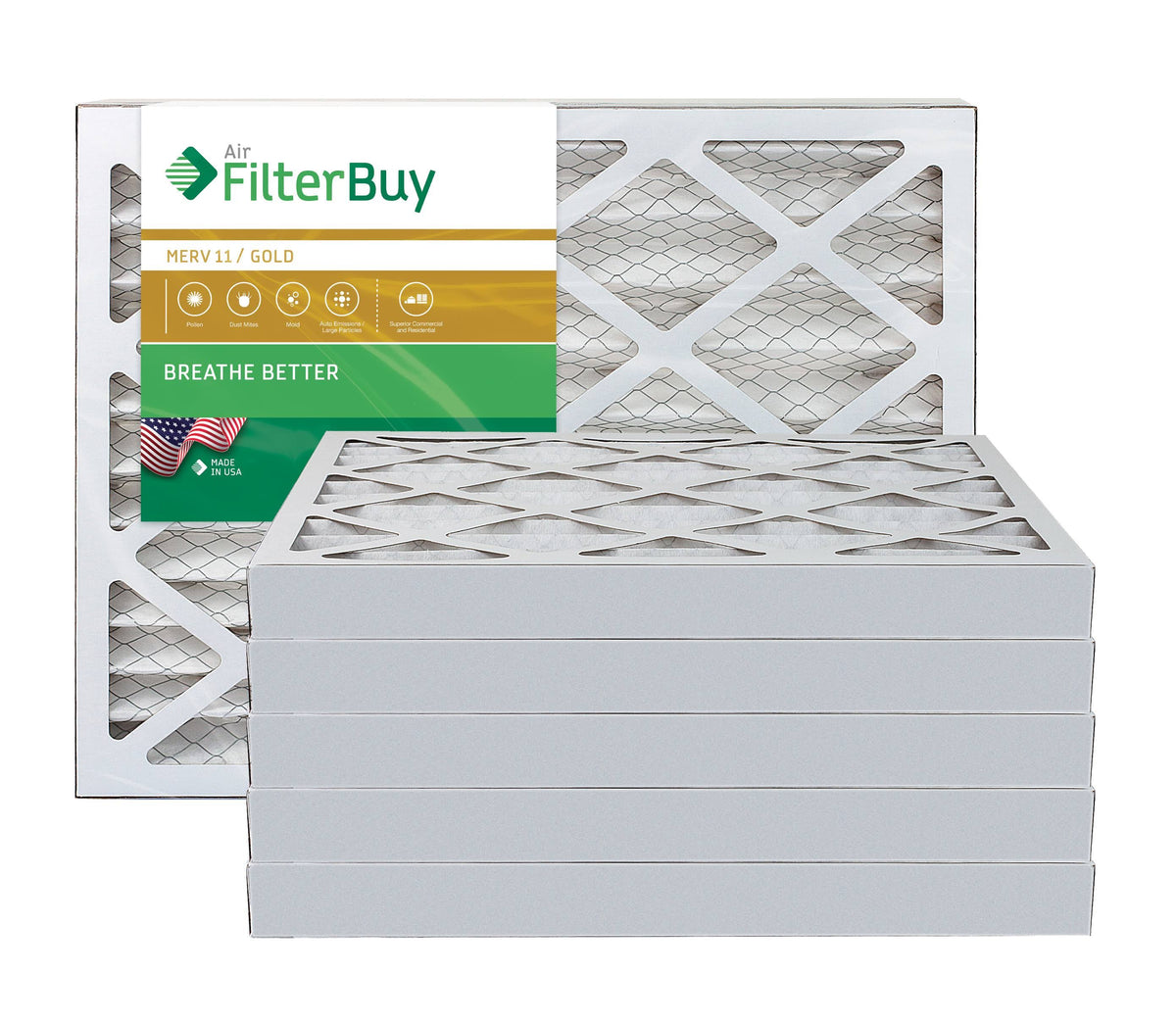 MERV 11 Pleated AC Furnace Air Filter, Pack of 6 M89149