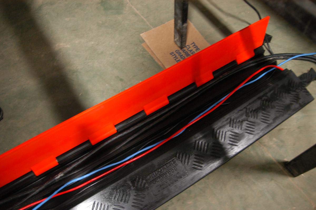 Orange Black Polyurethane 2 Channel Cable Protector with Standard Ramp B92439