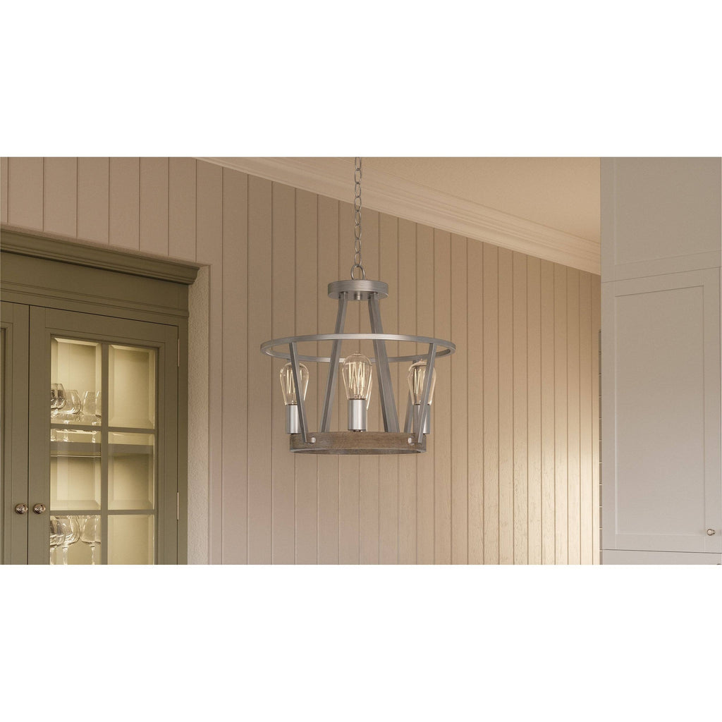 Four Light Pendant Grey Ash H582