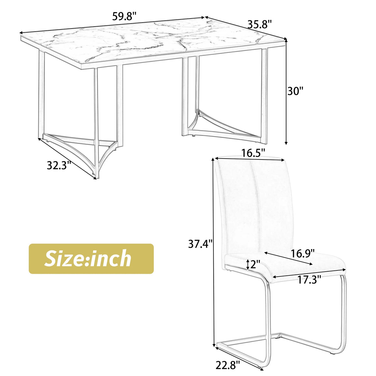 7-Piece Modern Dining Table Set J439