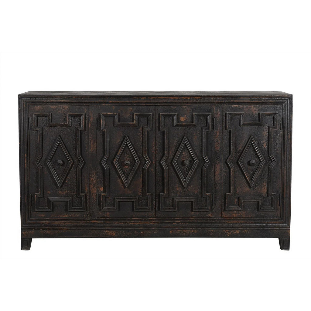 Black 4-door Solid Wood Sideboard G1289