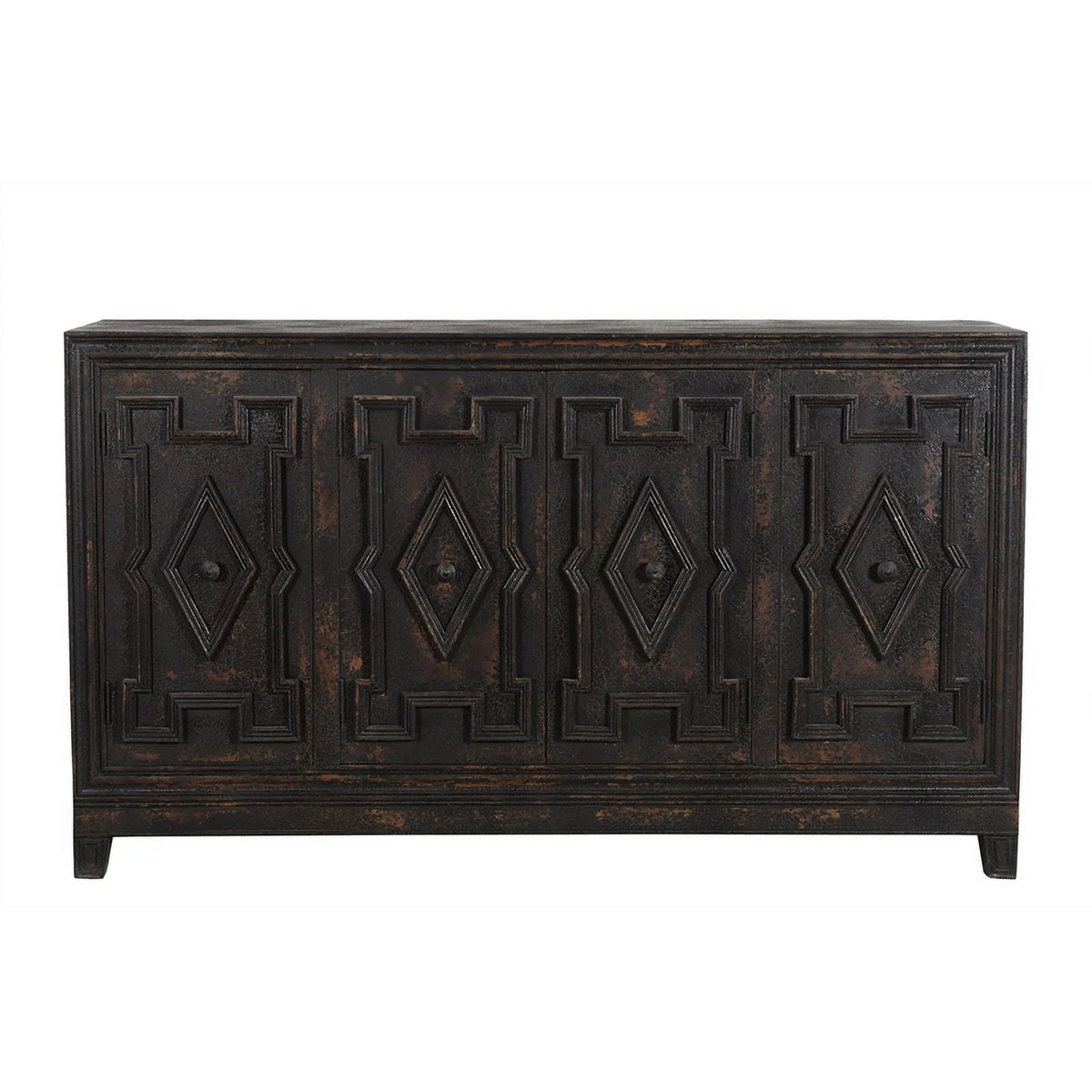 Black 4-door Solid Wood Sideboard G1289