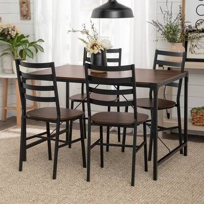 5 - Piece Dining Set Dark Walnut L3334