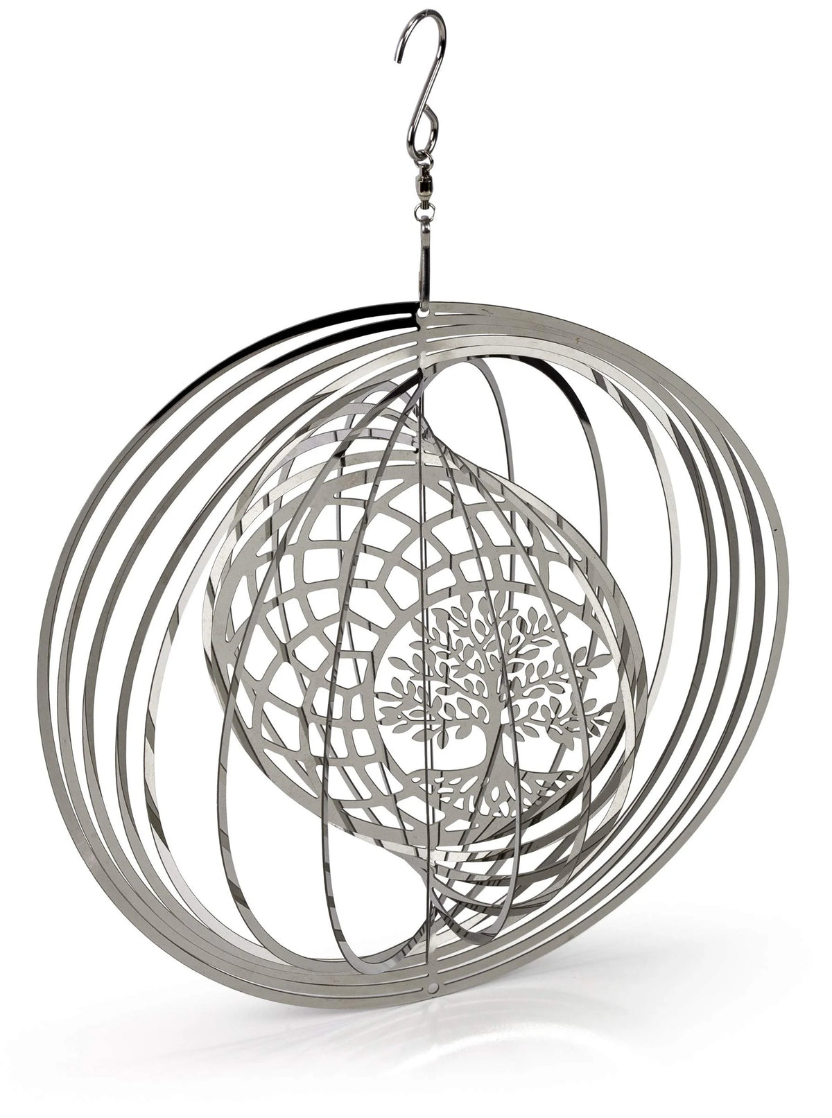 Tree of Life Dreamcatcher Kinetic Wind Spinner Outdoor Metal Hanging Spinners Large 3D Garden Art Wind Sculpture H66588