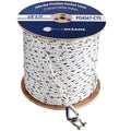 3/8 inch x 75 ft 3-Strand White Nylon Anchor Rope with Stainless Steel Thimble and Schakle Y14597