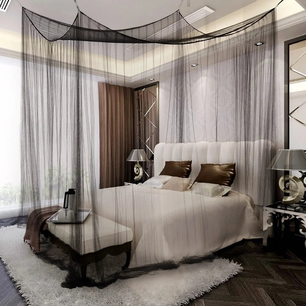 Black Mosquito Net Canopy for Double Beds M9113