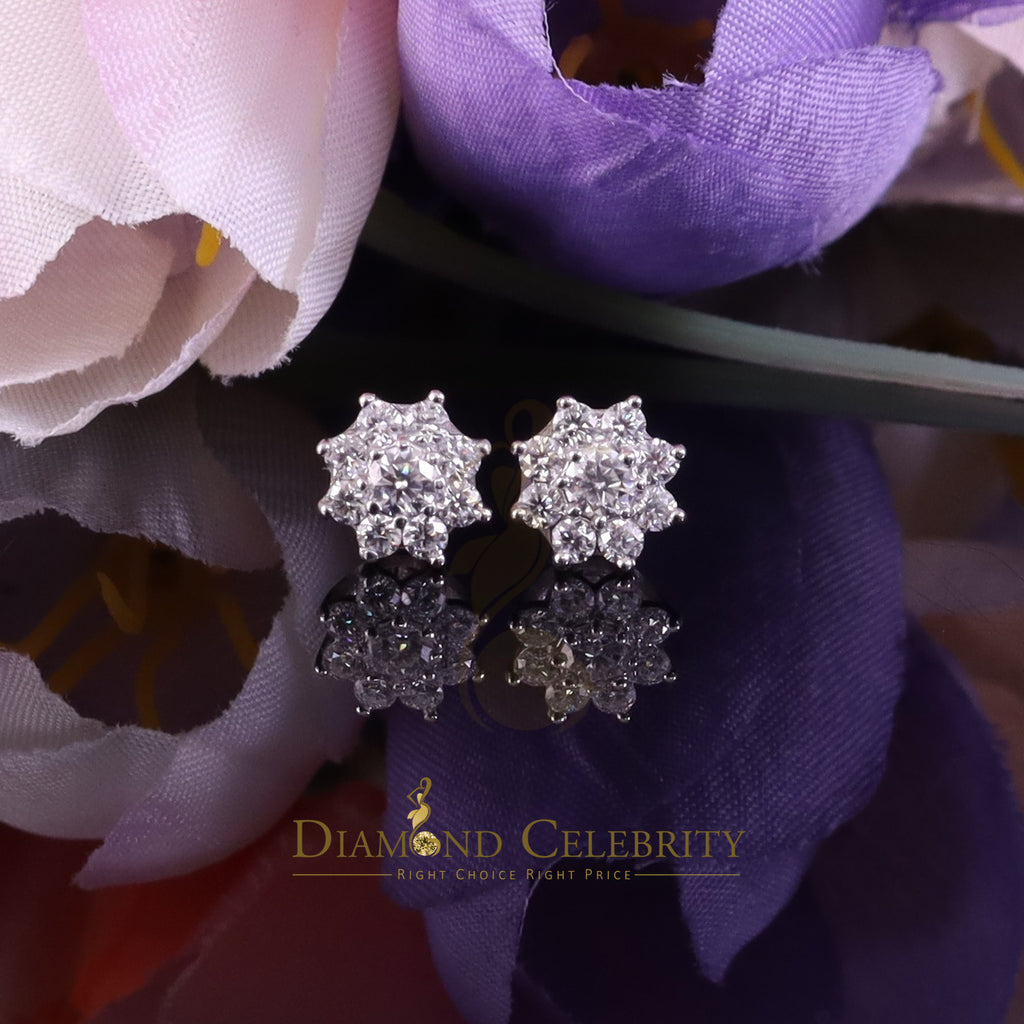 925 Silver Moissanite Round Stud Earrings M1292