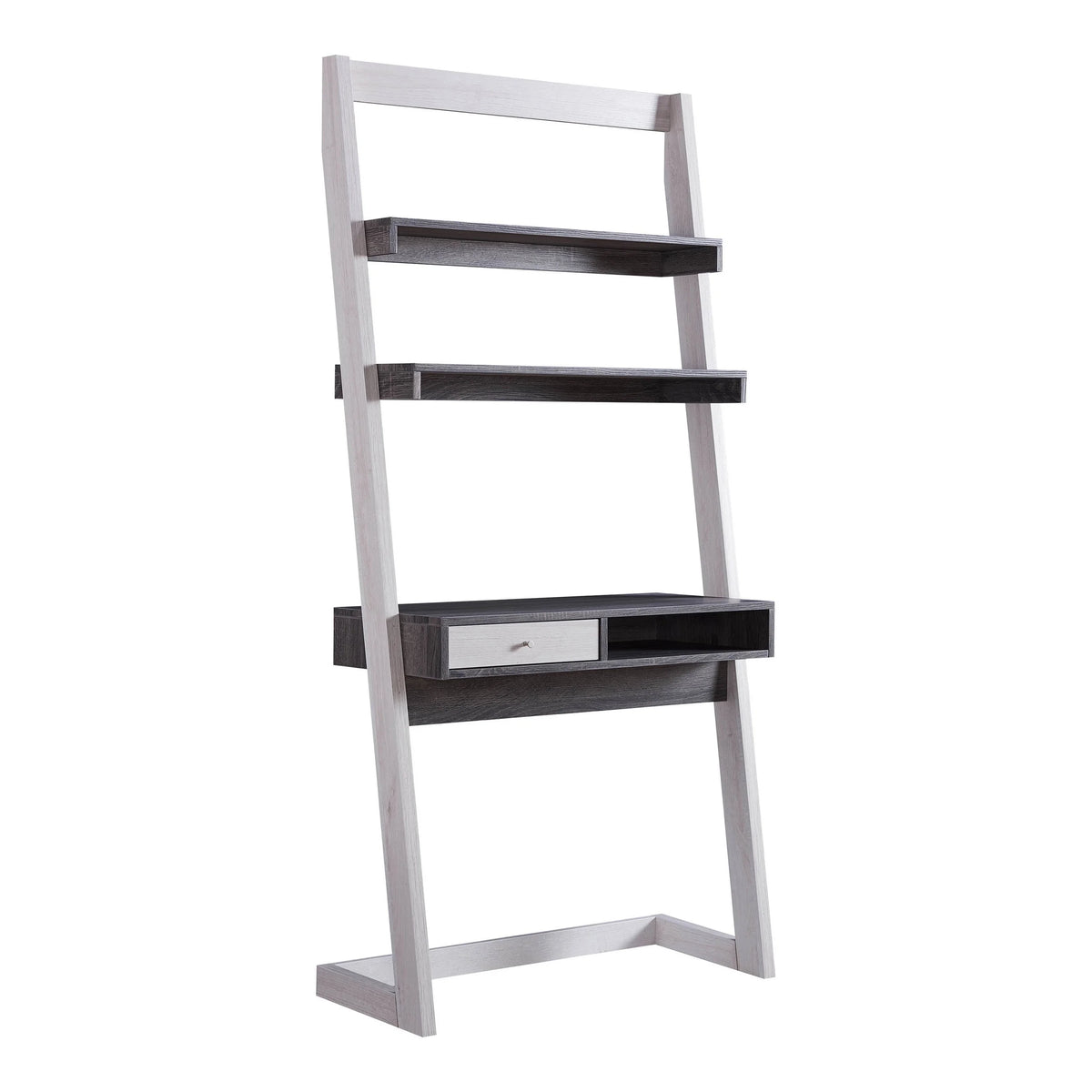 White Oak Wood Multi-Storage Desk P21932