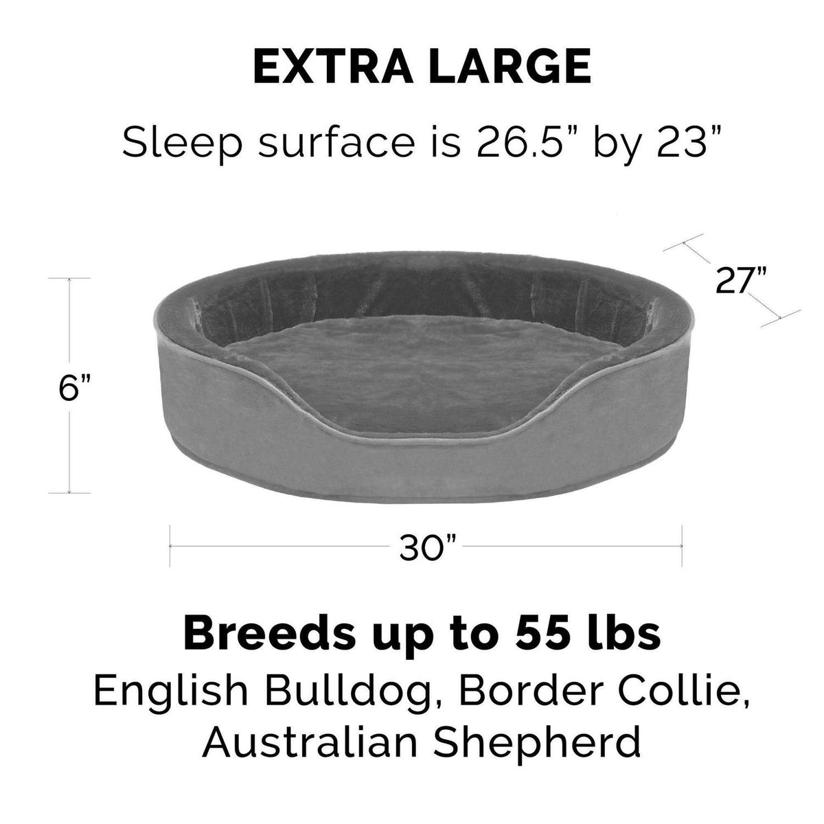 Plush Velvet Oval Dog Bed U761