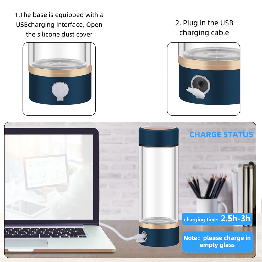420ml Rechargeable Hydrogen Bottle Glass Cup M7681