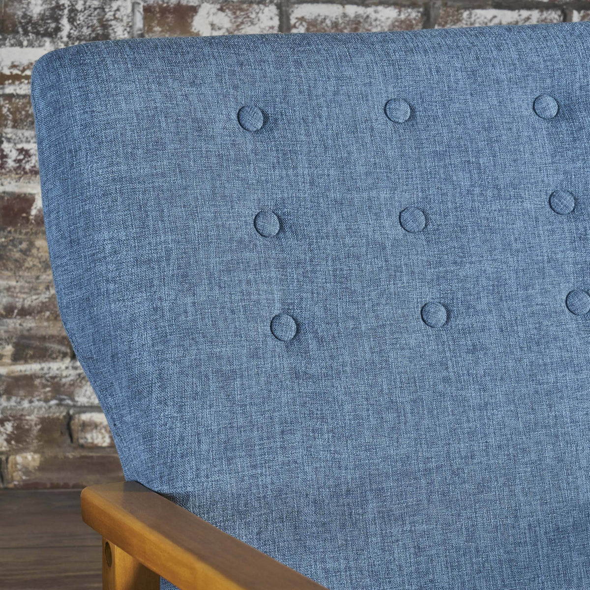 Muted Blue Fabric Rocking Chair W148