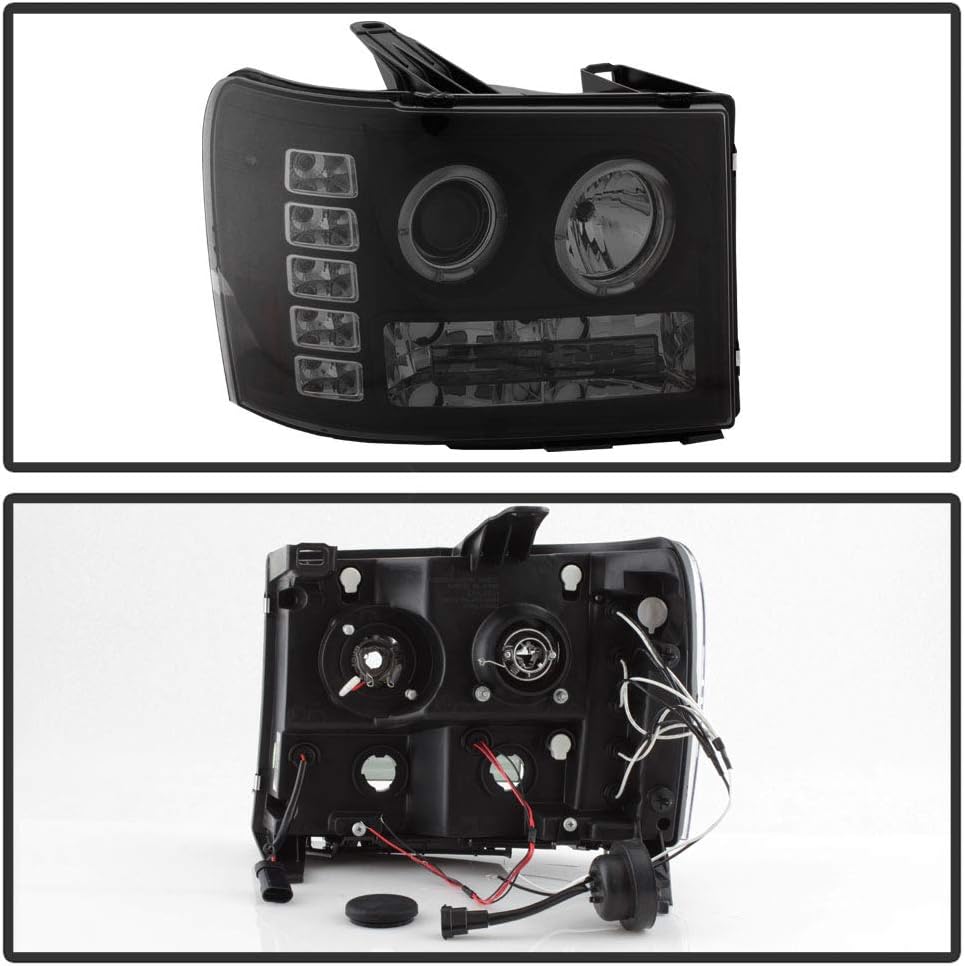 Black Smoked LED Projector Headlights for Pickup Truck B5030