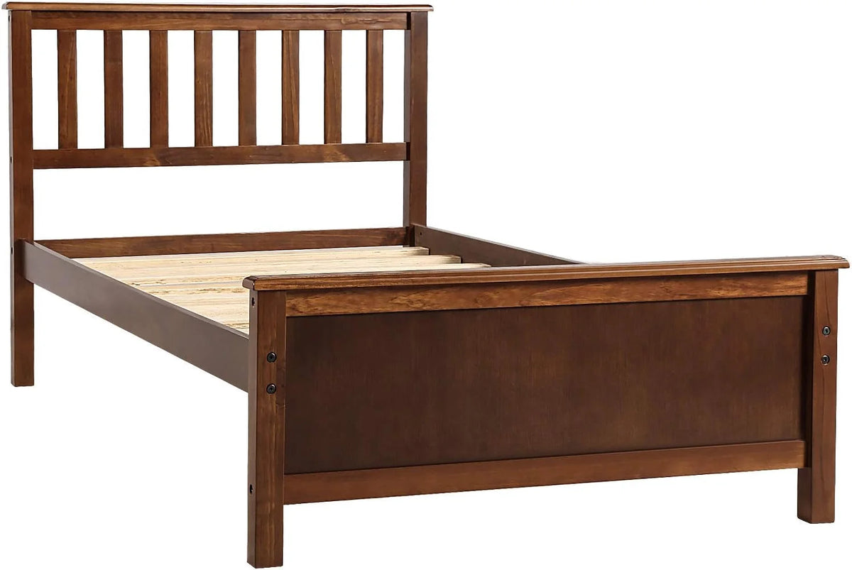 Wood Platform Bed Frame with Headboard and Footboard D564280