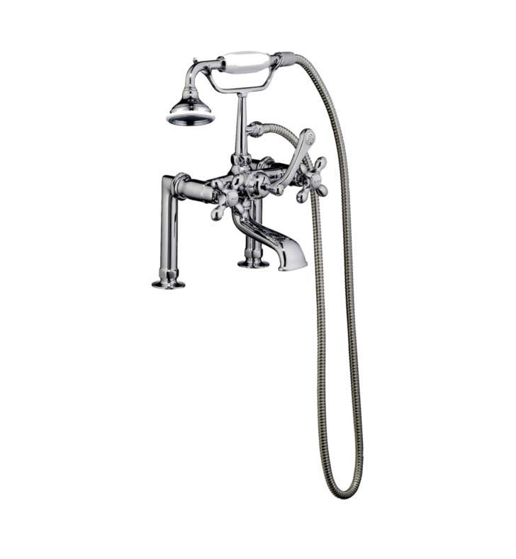 Polished Nickel Tub Rim-Mounted Faucet with Handshower U155