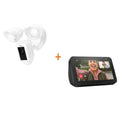 Wired Outdoor Wi-Fi Security Camera with Motion Activated Floodlight in White with Echo Show 5 in Charcoal I77260