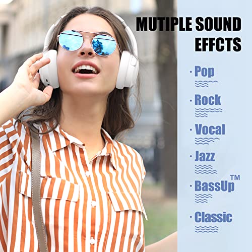Bluetooth Headphones Over Ear, 65H Playtime, 6 EQ Music Modes, Wireless Headphones with Microphone, Foldable Lightweight Headsets, Deep Bass I77464