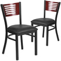 Black Slat Back Metal Restaurant Chair W932