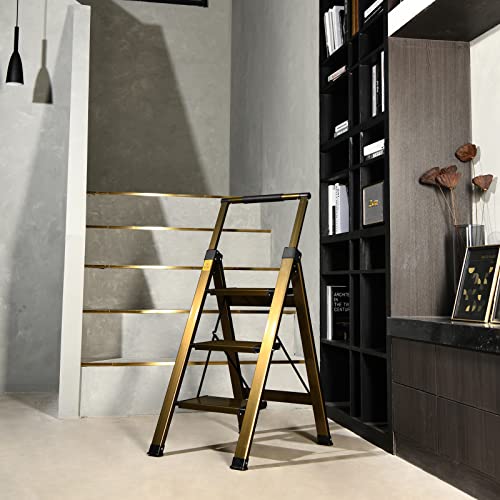5 Step Aluminum Folding Ladder with Anti-Slip Wide Pedal T5413