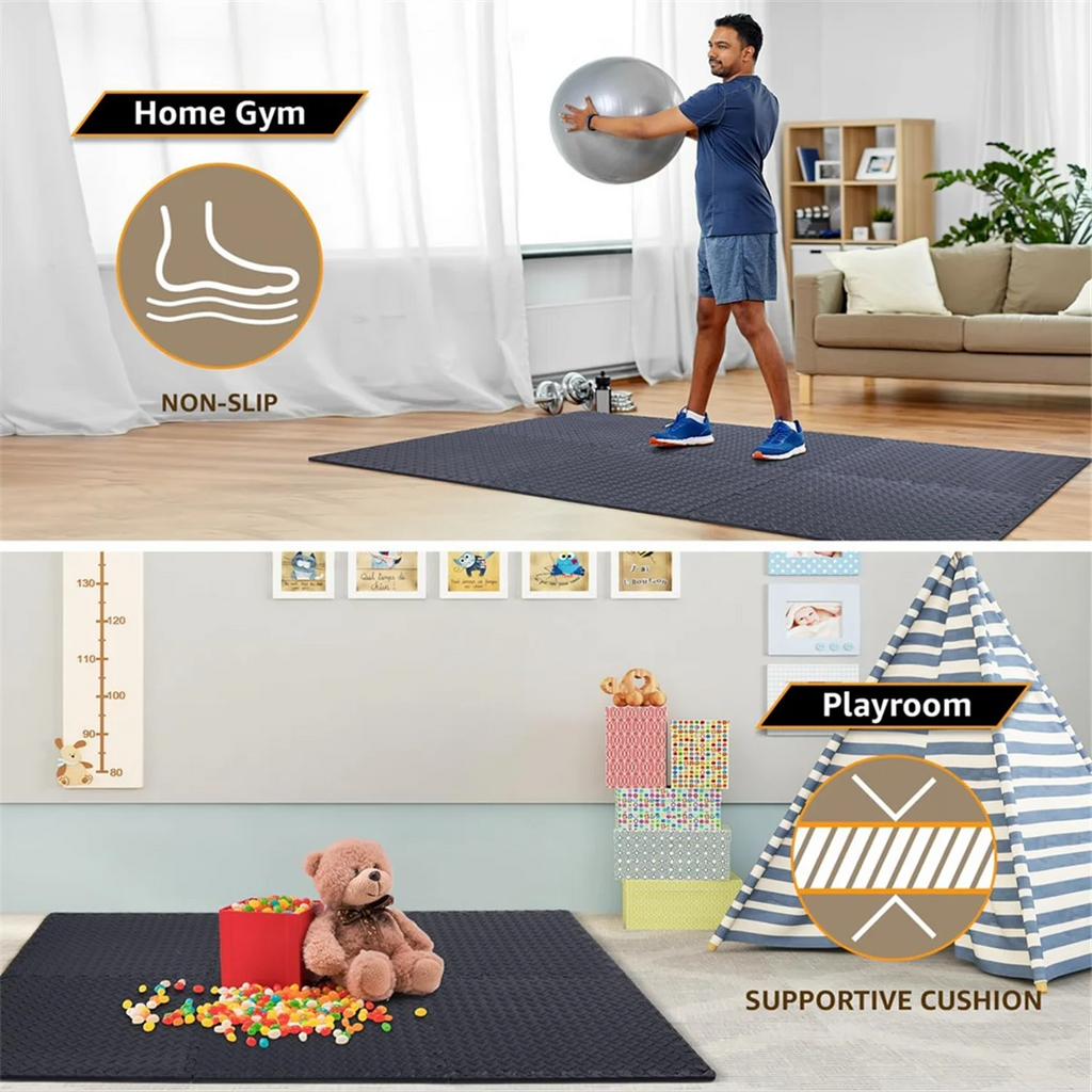 12 Pack Black Floor Exercise Mat L211